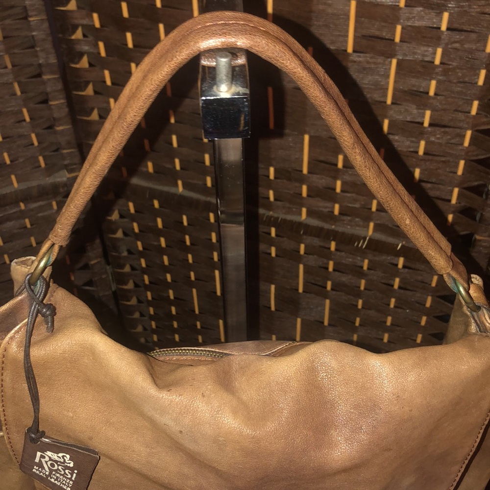 Rossi Firenze satchel brown distressed leather bag made in Florence Italy - Picture 12 of 14